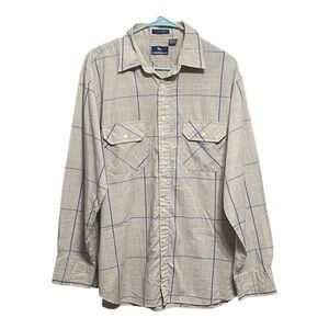 Mens Steeplechase Plaid Button-Up Shirt L